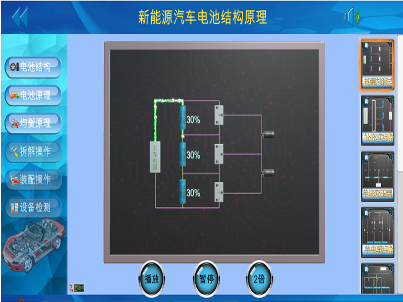 新能源汽車實驗裝置  /  動力電池與BMS管理虛擬仿真教學軟件_上海振霖教學設備有限公司