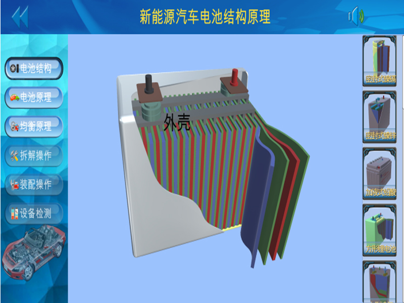 新能源汽車實驗裝置  /  動力電池與BMS管理虛擬仿真教學軟件_上海振霖教學設備有限公司